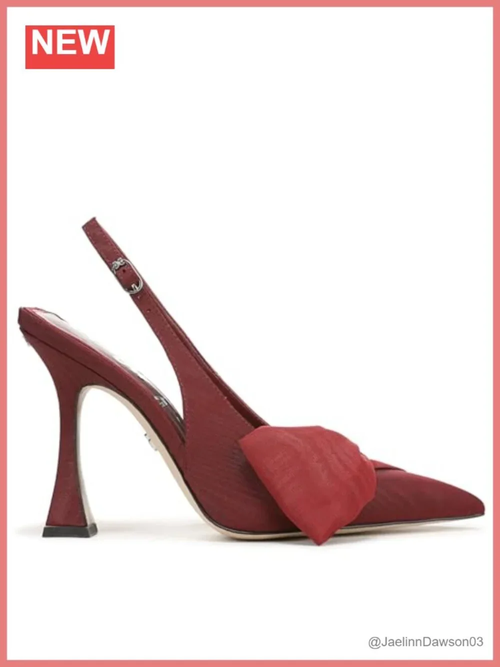 Sam Edelman Onia Bow Slingback Pumps Flare Heel Pointed Toe 4.13